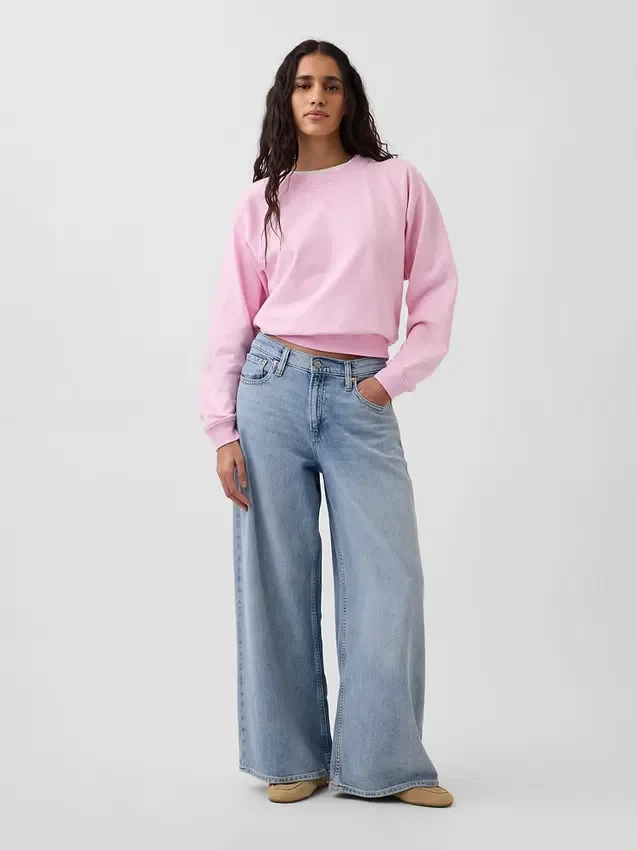 Bluza raglanowa z miękkiej dzianiny frotte Vintagesoft