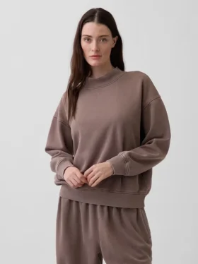 Bluza typu tunika z wysokim kołnierzem Vintagesoft w stylu oversize