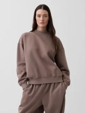 Bluza typu tunika z wysokim kołnierzem Vintagesoft w stylu oversize