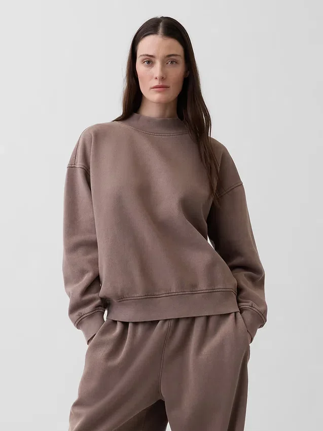 Bluza typu tunika z wysokim kołnierzem Vintagesoft w stylu oversize