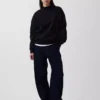 Bluza typu tunika z wysokim kołnierzem Vintagesoft w stylu oversize