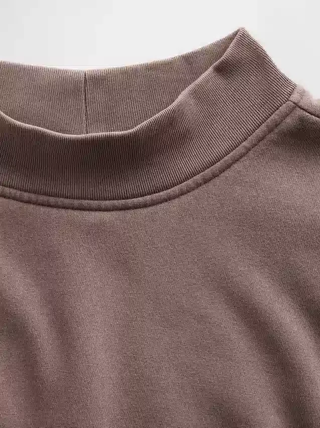 Bluza typu tunika z wysokim kołnierzem Vintagesoft w stylu oversize