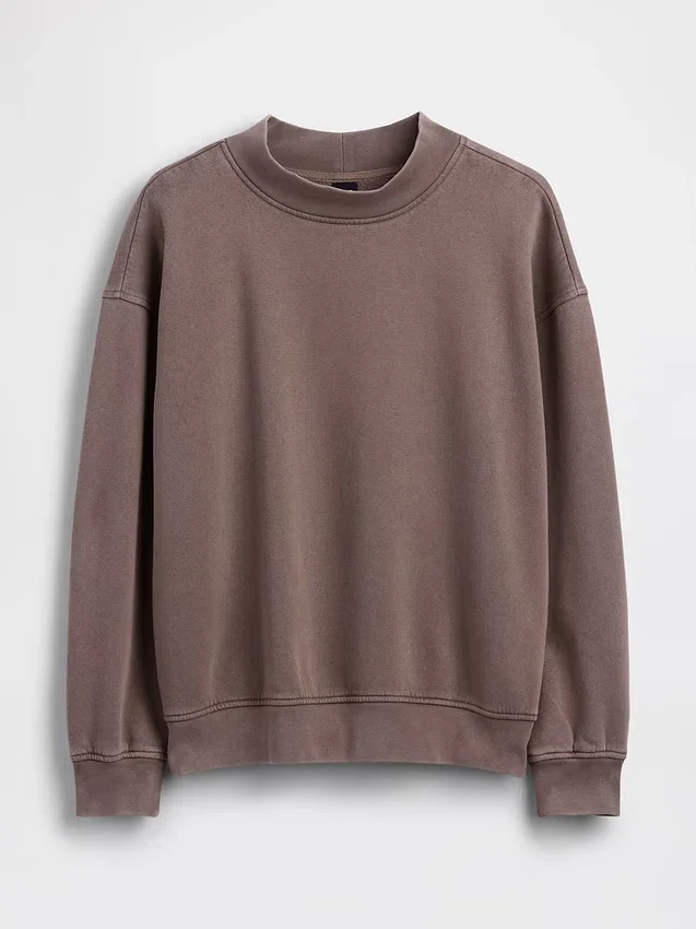 Bluza typu tunika z wysokim kołnierzem Vintagesoft w stylu oversize