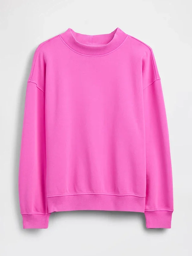 Bluza typu tunika z wysokim kołnierzem Vintagesoft w stylu oversize