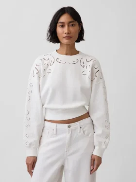 Bluza Vintagesoft Oversized Eyelet Crop