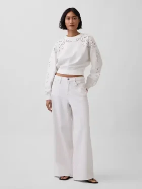Bluza Vintagesoft Oversized Eyelet Crop