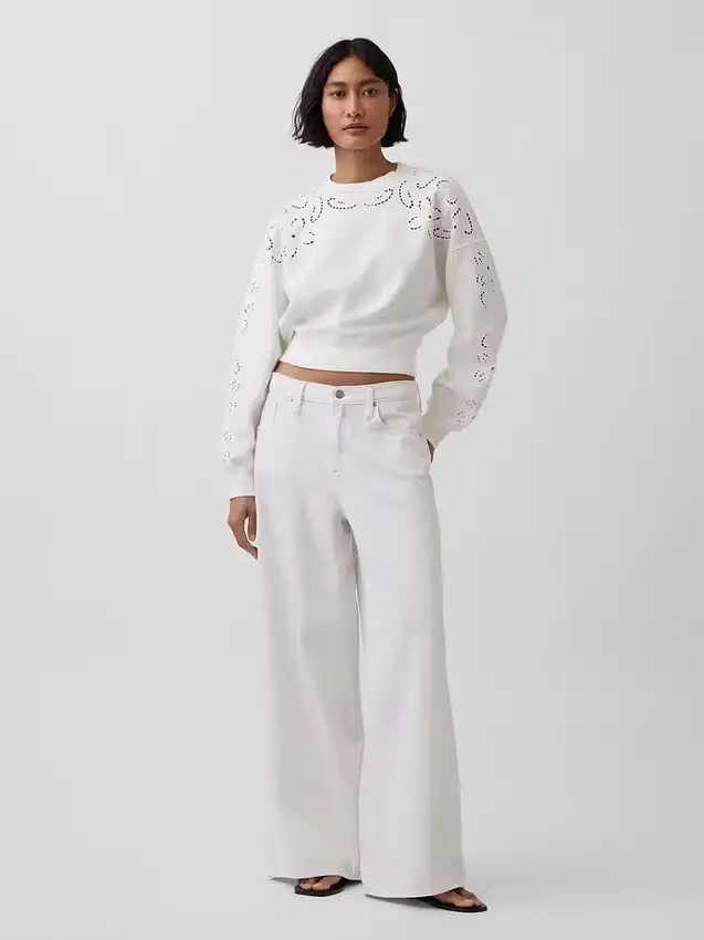 Bluza Vintagesoft Oversized Eyelet Crop