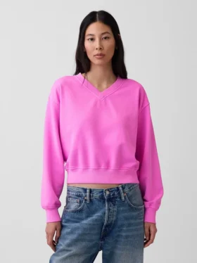 Bluza Vintagesoft z dekoltem w serek w stylu oversize