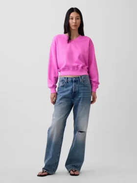 Bluza Vintagesoft z dekoltem w serek w stylu oversize