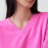 Bluza Vintagesoft z dekoltem w serek w stylu oversize