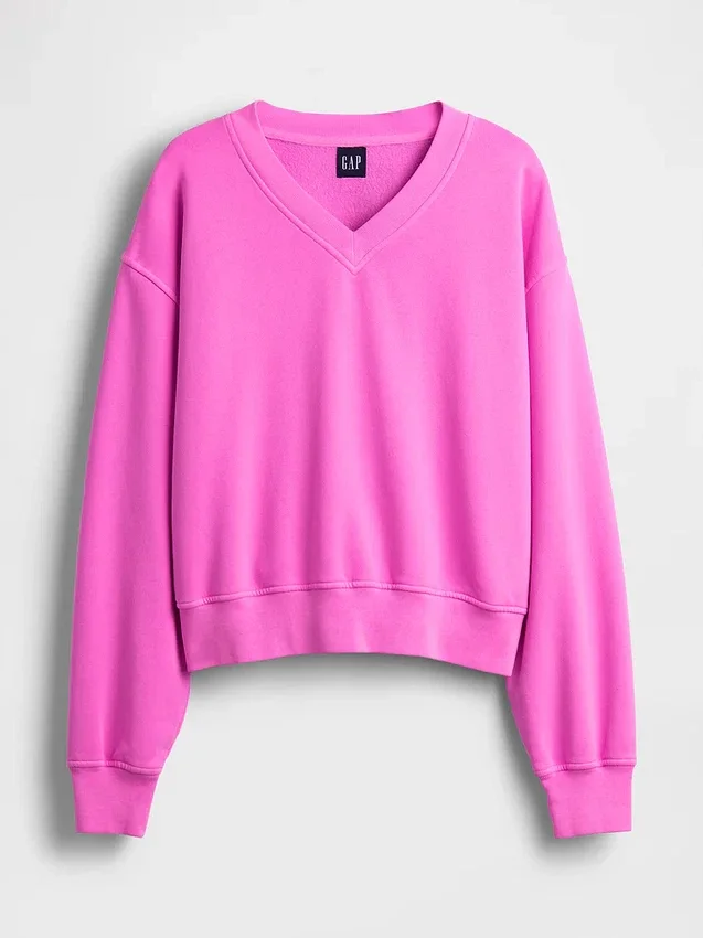 Bluza Vintagesoft z dekoltem w serek w stylu oversize