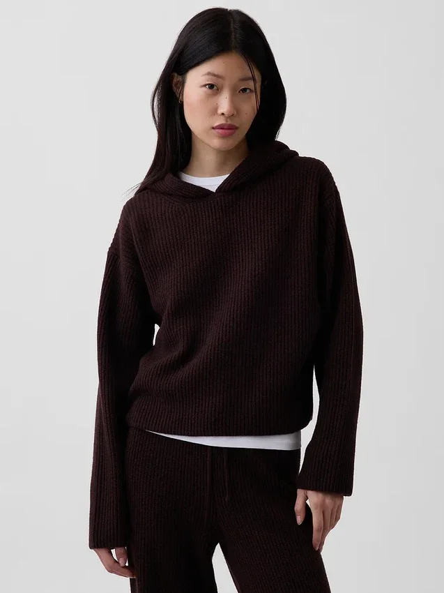 Bluza z kapturem CashSoft Oversized Shaker-Stitch