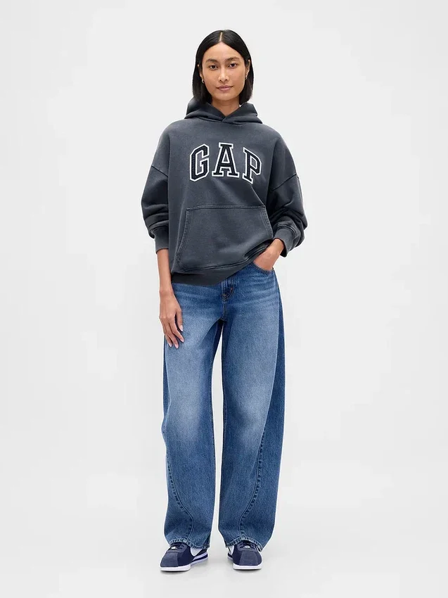 Bluza z kapturem dla dorosłych, oversize, z grubego materiału i z logo