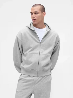 Bluza z kapturem dla dorosłych, oversize, z grubej dzianiny i zamkiem