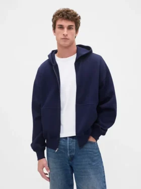 Bluza z kapturem dla dorosłych, oversize, z grubej dzianiny i zamkiem