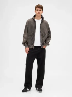 Bluza z kapturem dla dorosłych, oversize, z grubej dzianiny i zamkiem