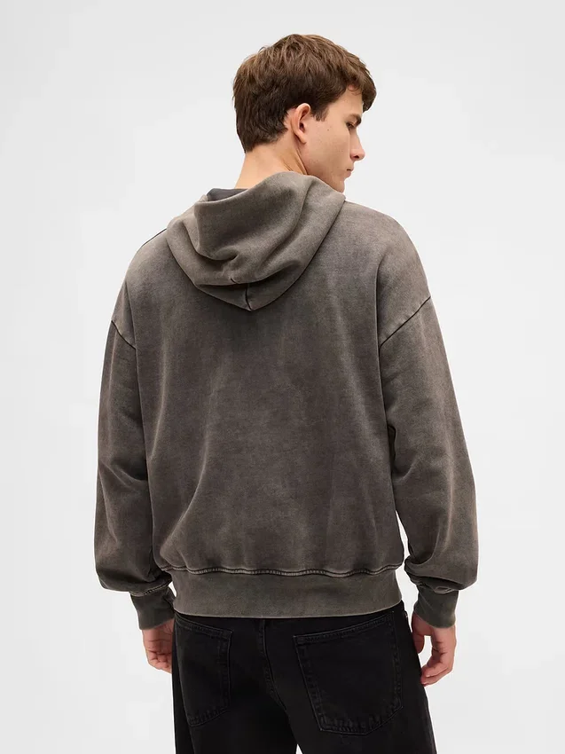 Bluza z kapturem dla dorosłych, oversize, z grubej dzianiny i zamkiem