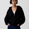 Bluza z kapturem dla dorosłych, oversize, z grubej dzianiny i zamkiem
