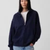 Bluza z kapturem dla dorosłych, oversize, z grubej dzianiny i zamkiem