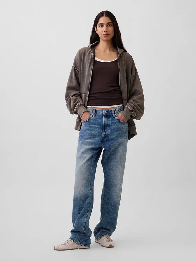 Bluza z kapturem dla dorosłych, oversize, z grubej dzianiny i zamkiem
