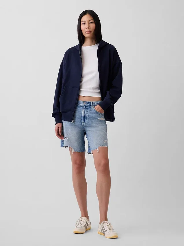 Bluza z kapturem dla dorosłych, oversize, z grubej dzianiny i zamkiem