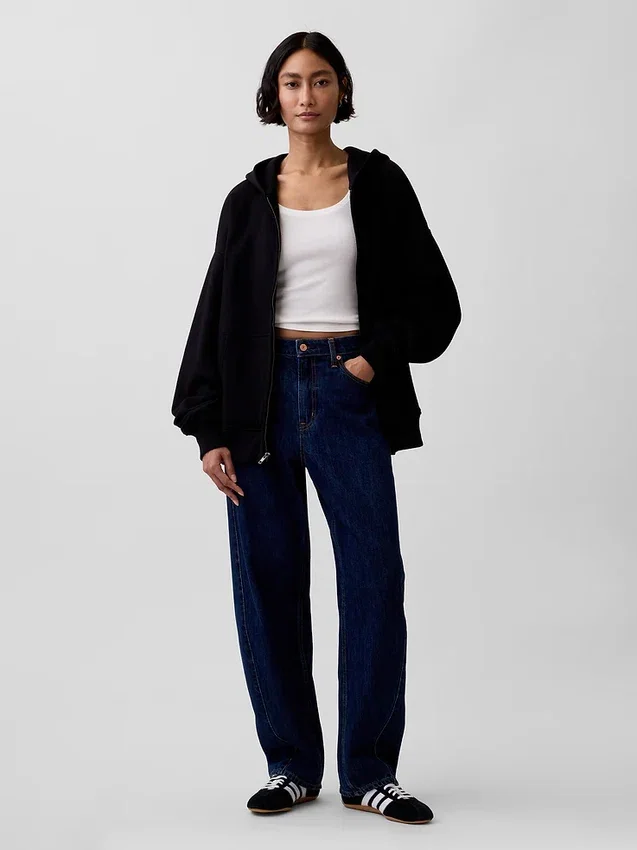 Bluza z kapturem dla dorosłych, oversize, z grubej dzianiny i zamkiem