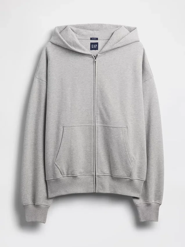 Bluza z kapturem dla dorosłych, oversize, z grubej dzianiny i zamkiem