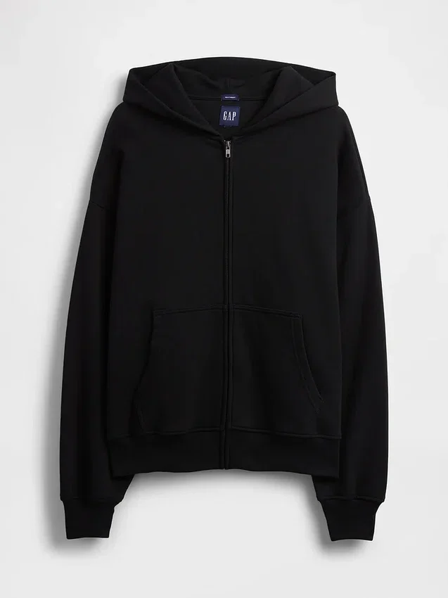 Bluza z kapturem dla dorosłych, oversize, z grubej dzianiny i zamkiem