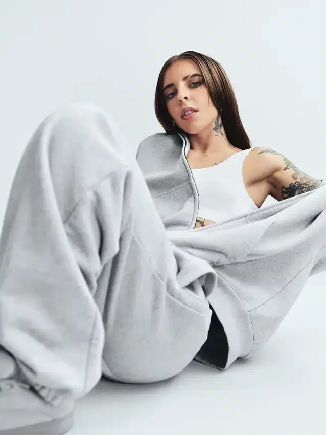 Bluza z kapturem dla dorosłych, oversize, z grubej dzianiny i zamkiem