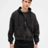 Bluza z kapturem dla dorosłych, oversize, z zamkiem, z grubego polaru
