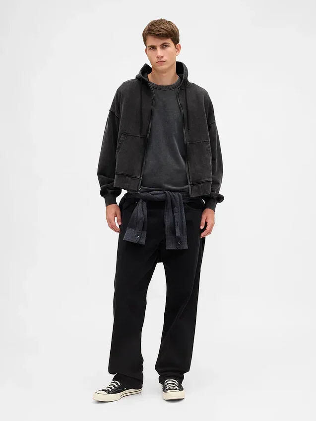 Bluza z kapturem dla dorosłych, oversize, z zamkiem, z grubego polaru
