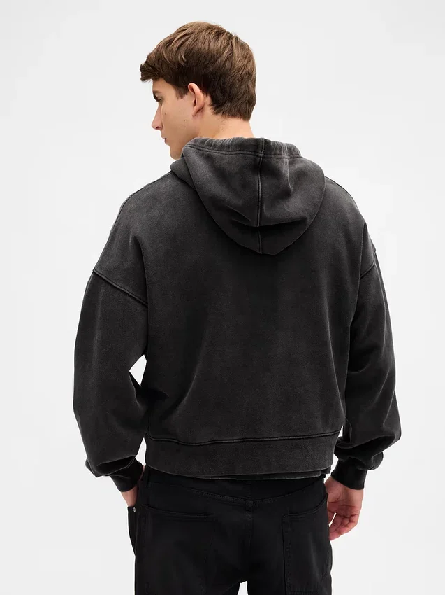 Bluza z kapturem dla dorosłych, oversize, z zamkiem, z grubego polaru