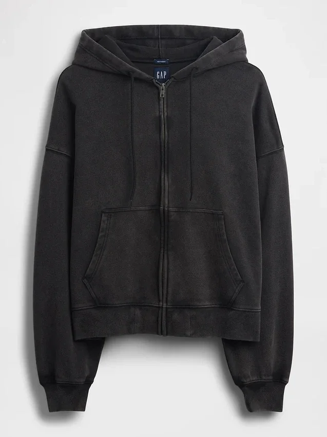 Bluza z kapturem dla dorosłych, oversize, z zamkiem, z grubego polaru