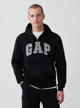 Bluza z kapturem dla dorosłych Vintagesoft Arch Logo Zip