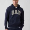 Bluza z kapturem dla dorosłych Vintagesoft Arch Logo Zip