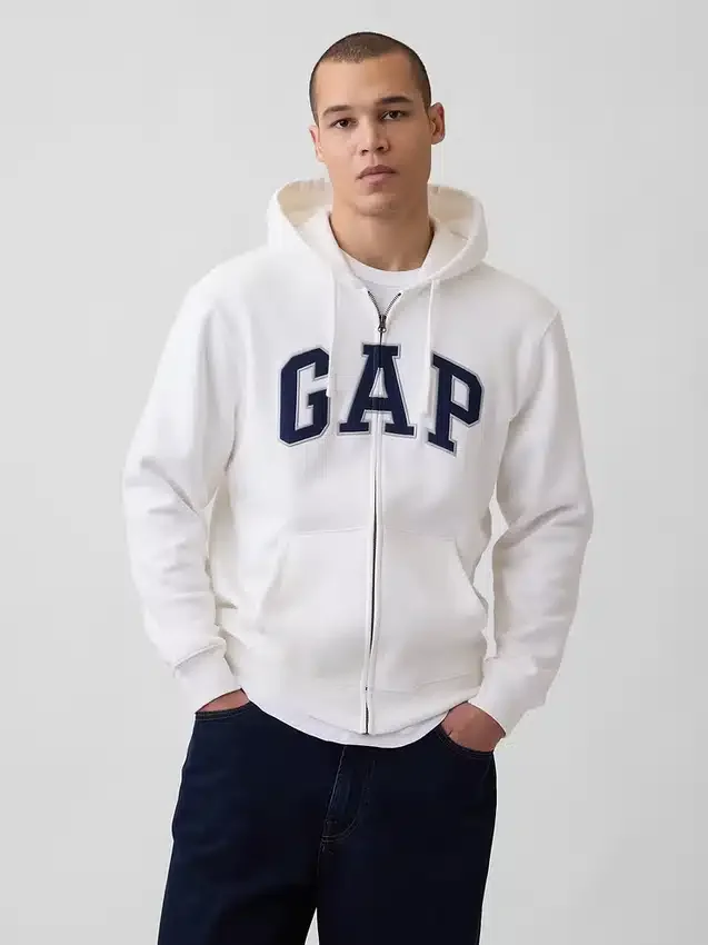 Bluza z kapturem dla dorosłych Vintagesoft Arch Logo Zip