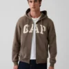 Bluza z kapturem dla dorosłych Vintagesoft Arch Logo Zip