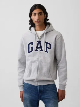 Bluza z kapturem dla dorosłych Vintagesoft Arch Logo Zip