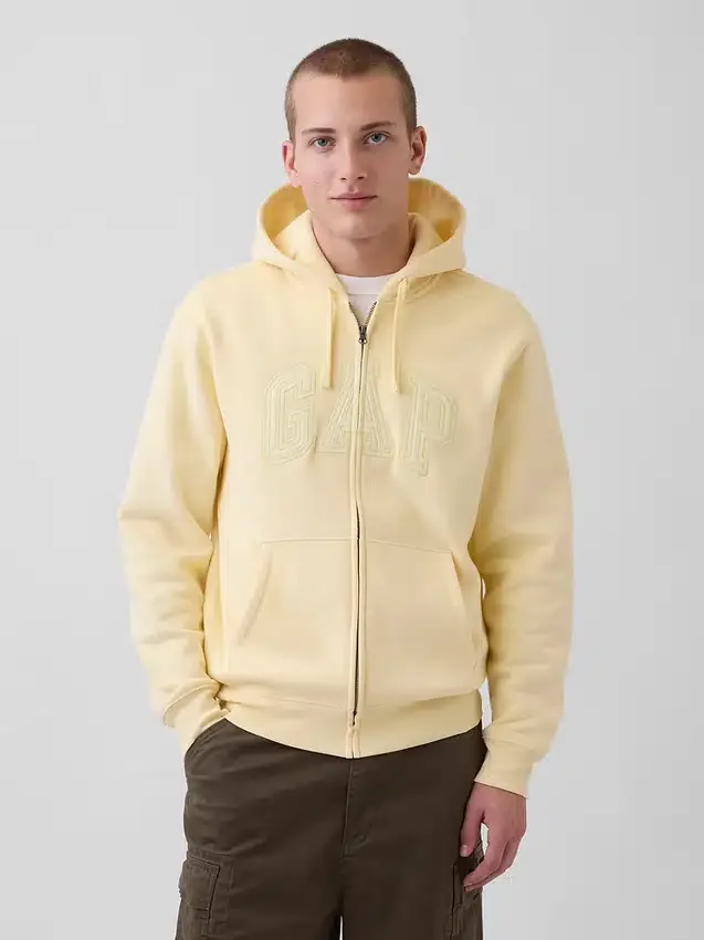 Bluza z kapturem dla dorosłych Vintagesoft Arch Logo Zip