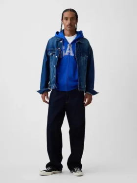 Bluza z kapturem dla dorosłych Vintagesoft Arch Logo Zip