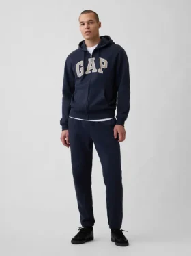 Bluza z kapturem dla dorosłych Vintagesoft Arch Logo Zip