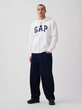 Bluza z kapturem dla dorosłych Vintagesoft Arch Logo Zip