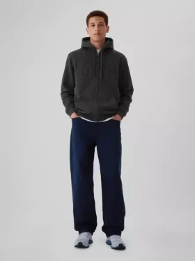 Bluza z kapturem dla dorosłych Vintagesoft Arch Logo Zip