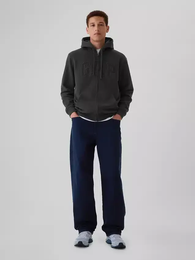 Bluza z kapturem dla dorosłych Vintagesoft Arch Logo Zip