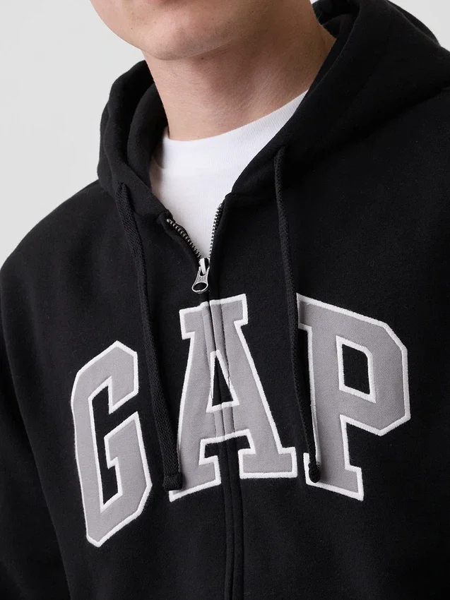 Bluza z kapturem dla dorosłych Vintagesoft Arch Logo Zip