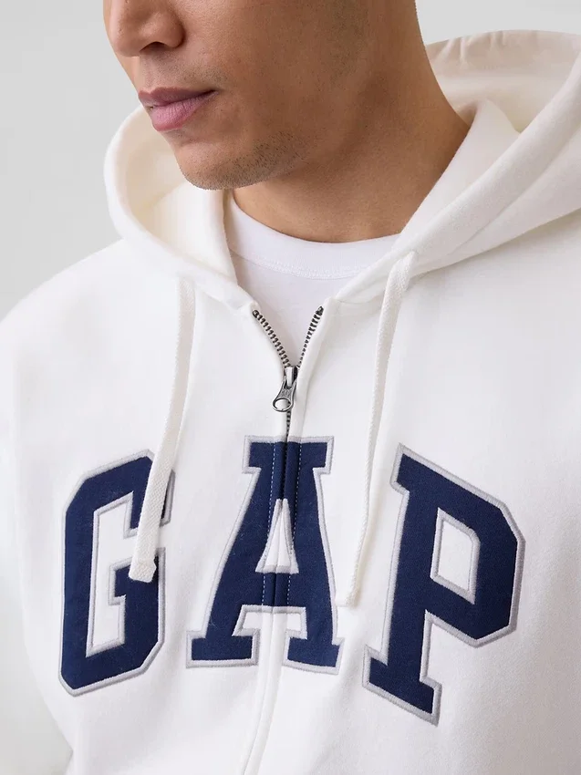 Bluza z kapturem dla dorosłych Vintagesoft Arch Logo Zip