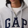 Bluza z kapturem dla dorosłych Vintagesoft Arch Logo Zip