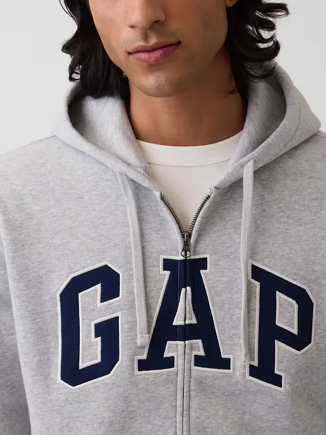 Bluza z kapturem dla dorosłych Vintagesoft Arch Logo Zip