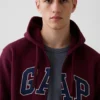 Bluza z kapturem dla dorosłych Vintagesoft Arch Logo Zip