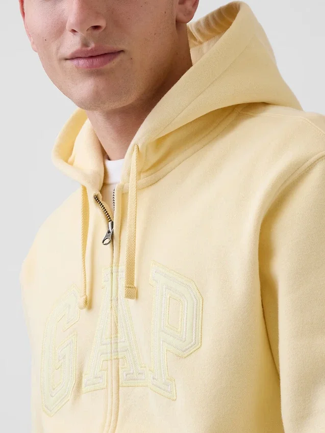 Bluza z kapturem dla dorosłych Vintagesoft Arch Logo Zip